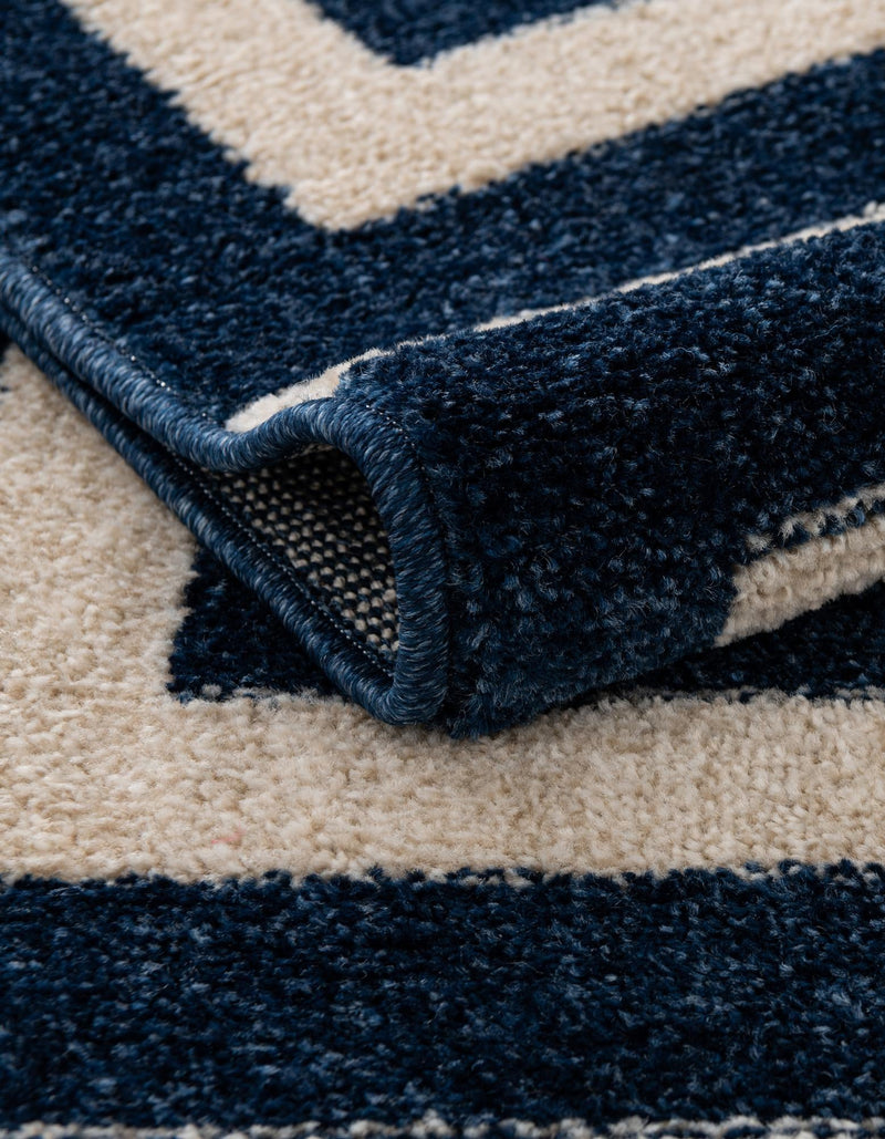 Aegean Labyrinth Collection Area Rug -  Mykonos Rectangle Navy Blue  lifestyle 27