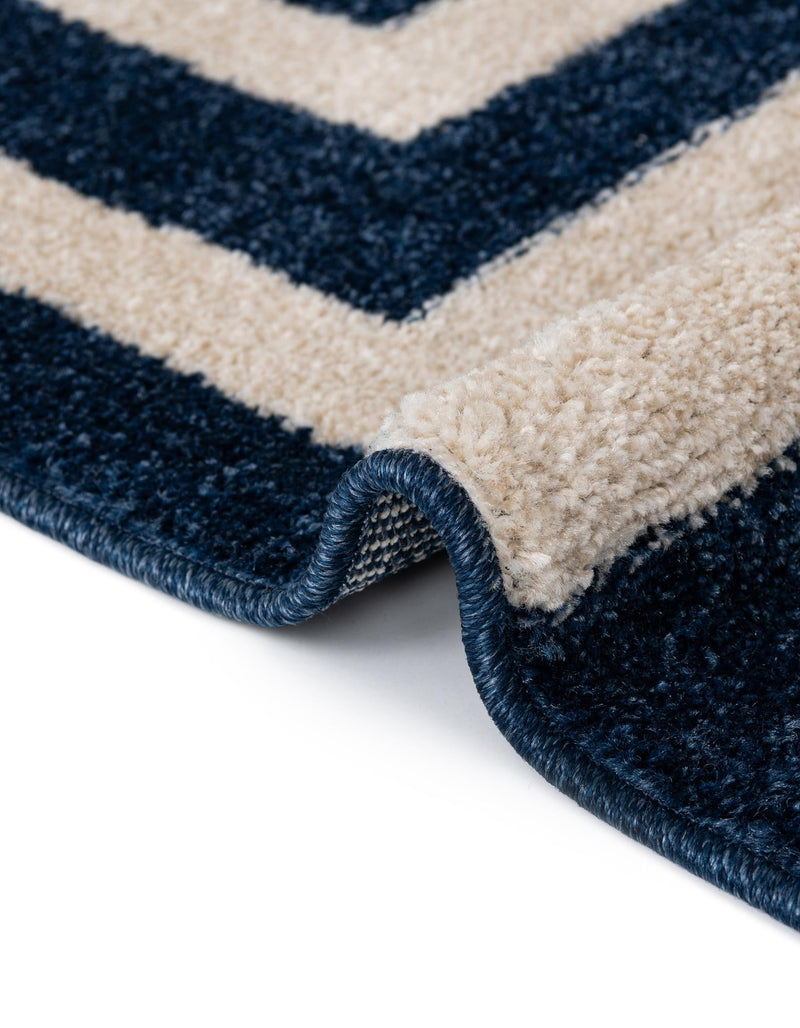 Aegean Labyrinth Collection Area Rug -  Mykonos Rectangle Navy Blue  lifestyle 32
