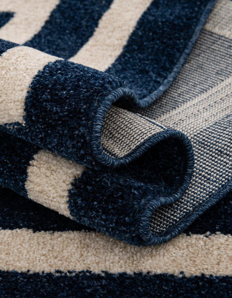 Aegean Labyrinth Collection Area Rug -  Mykonos Rectangle Navy Blue  lifestyle 38