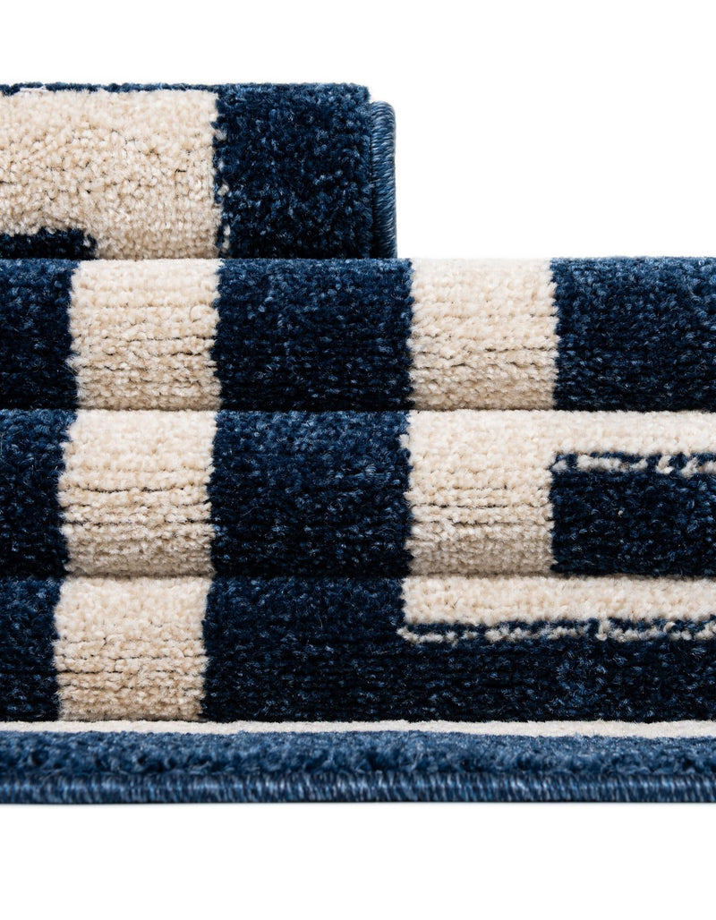 Aegean Labyrinth Collection Area Rug -  Mykonos Rectangle Navy Blue  lifestyle 40