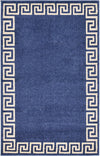 Aegean Labyrinth Collection Area Rug -  Santorini Rectangle Navy Blue  lifestyle 2