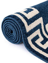 Aegean Labyrinth Collection Area Rug -  Santorini Rectangle Navy Blue  lifestyle 79