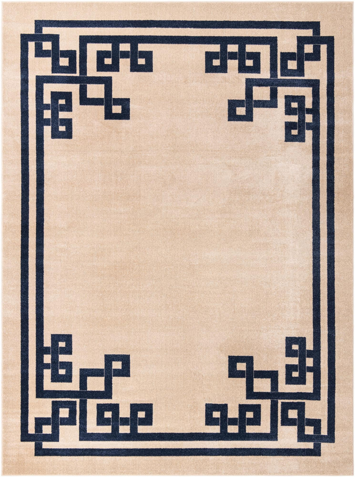 Aegean Labyrinth Collection Area Rug -  Rhodes Rectangle Beige and Blue  lifestyle 4