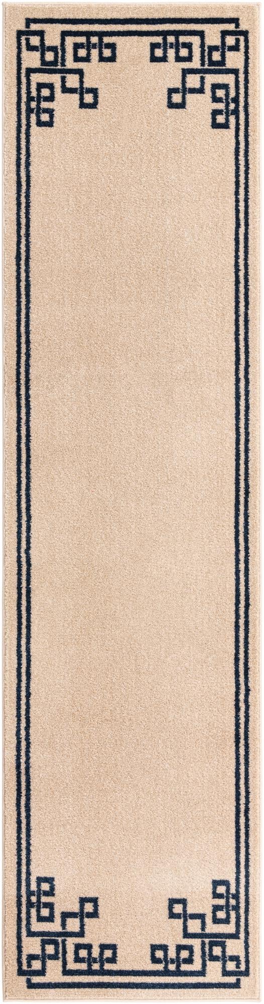 Aegean Labyrinth Collection Area Rug -  Rhodes Runner Beige and Blue  lifestyle 73