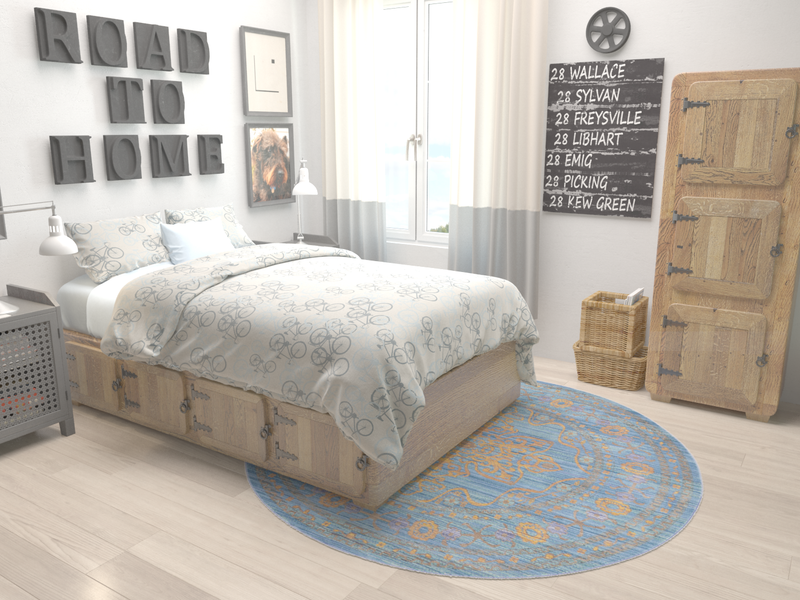 Lagoon Luxe Collection Area Rug -  Shoreline Round Blue  lifestyle 9