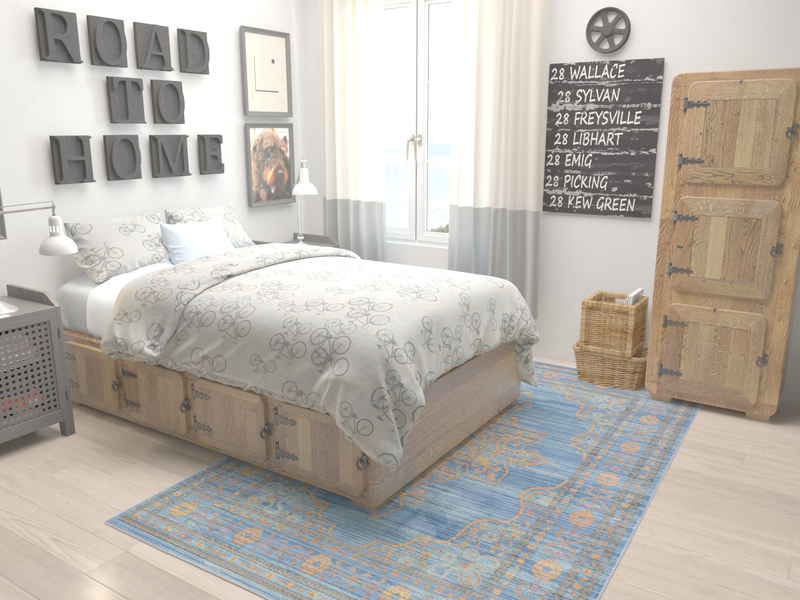 Lagoon Luxe Collection Area Rug -  Shoreline Rectangle Blue  lifestyle 3
