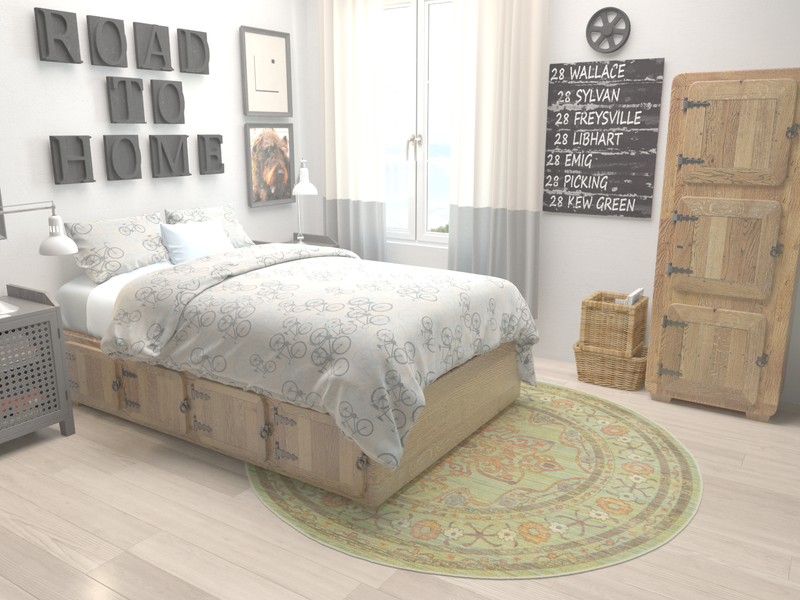 Lagoon Luxe Collection Area Rug -  Shoreline Round Green  lifestyle 20