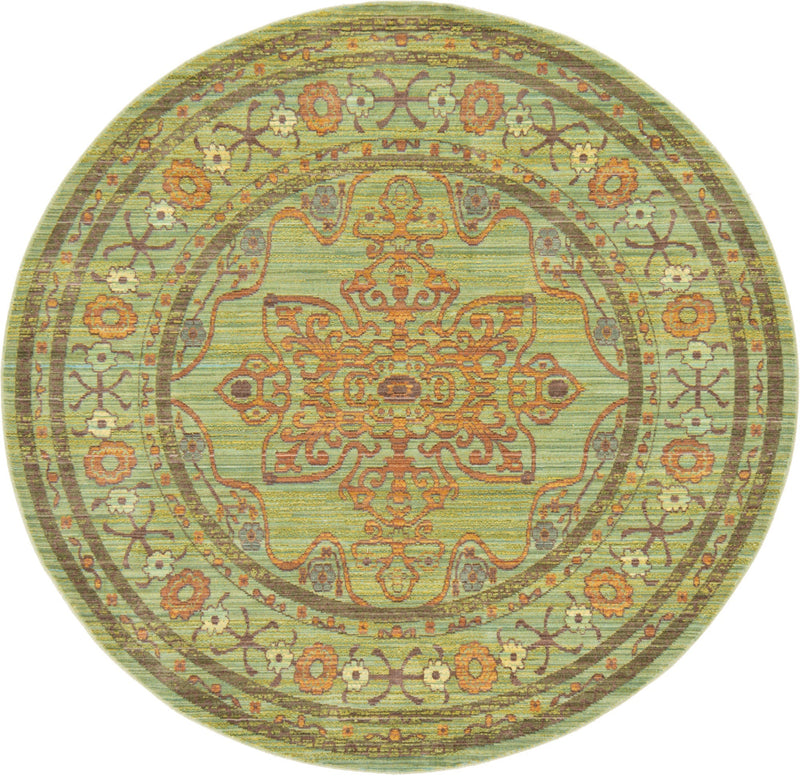 Lagoon Luxe Collection Area Rug -  Shoreline Round Green  lifestyle 18