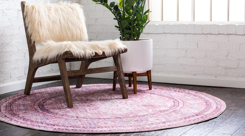 Lagoon Luxe Collection Area Rug -  Shoreline Round Pink  lifestyle 10