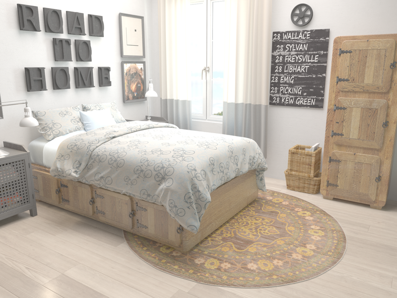 Lagoon Luxe Collection Area Rug -  Shoreline Round Brown  lifestyle 21