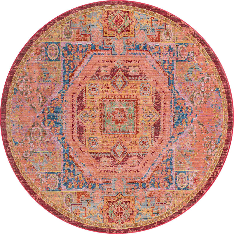 Lagoon Luxe Collection Area Rug -  Dunes Round Peach  lifestyle 3