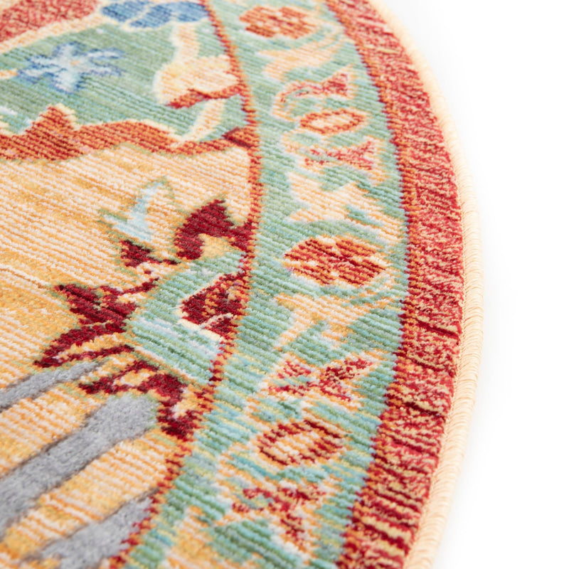 Lagoon Luxe Collection Area Rug -  Atoll Round Peach  lifestyle 32
