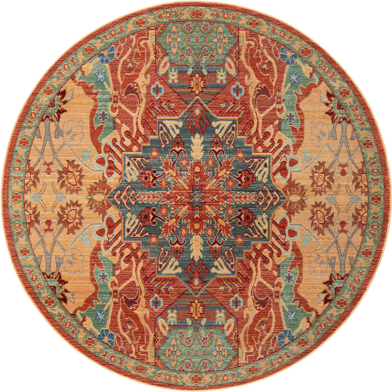 Lagoon Luxe Collection Area Rug -  Atoll Round Peach  lifestyle 13