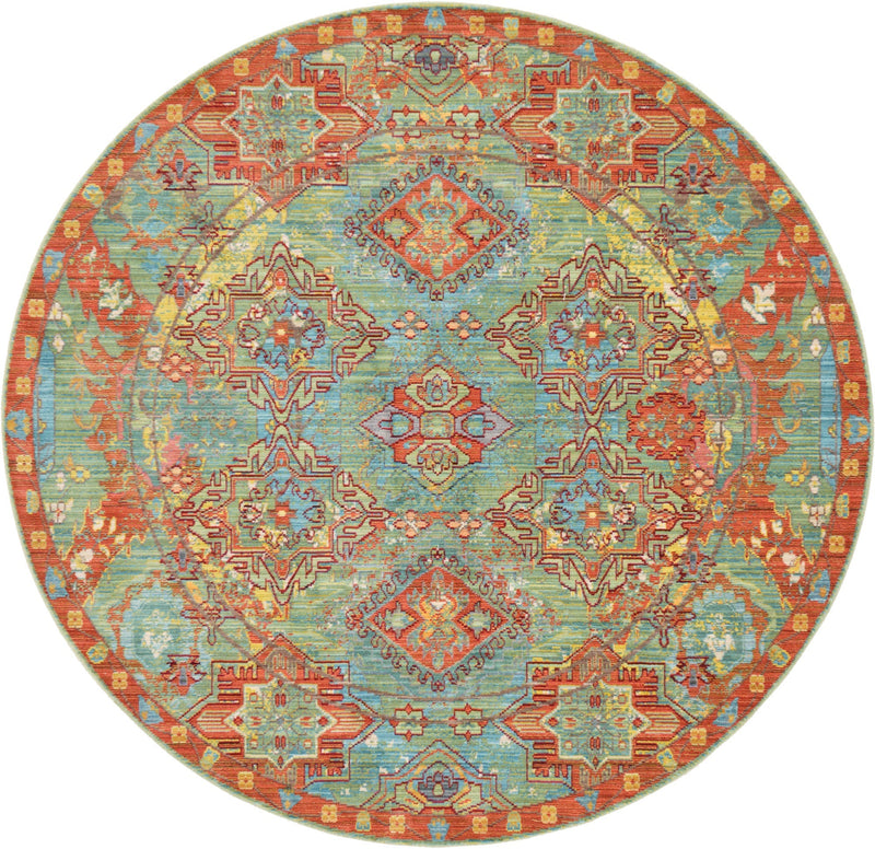 Lagoon Luxe Collection Area Rug -  Jetty Round Green  lifestyle 2