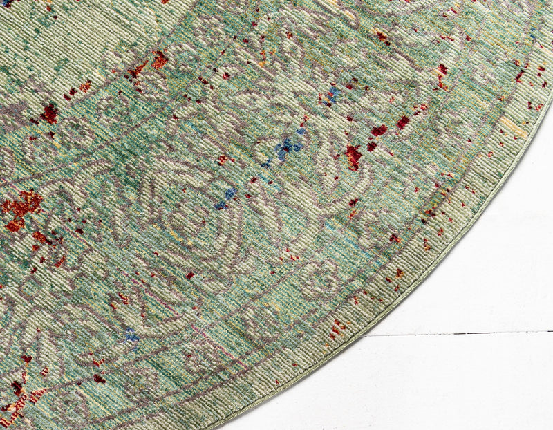 Lagoon Luxe Collection Area Rug -  Driftwood Round Green  lifestyle 17