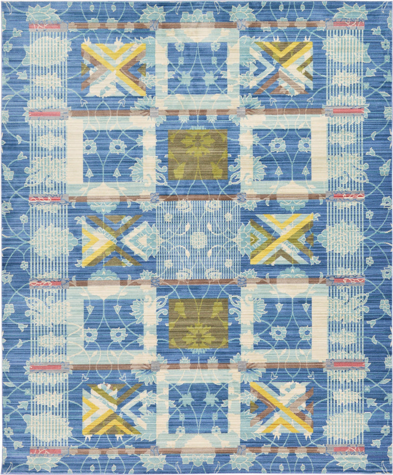 Lagoon Luxe Collection Area Rug -  Seashell Rectangle Blue  lifestyle 2