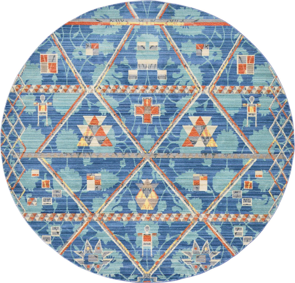 Lagoon Luxe Collection Area Rug -  Anchorage Round Blue  lifestyle 6