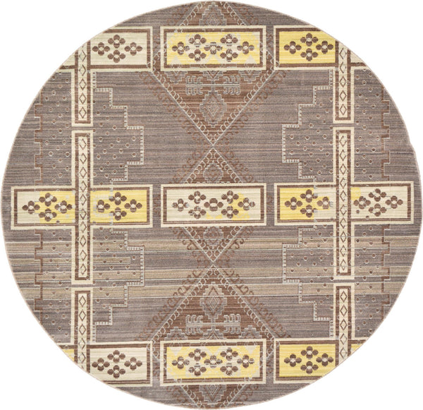Lagoon Luxe Collection Area Rug -  Current Round Brown  lifestyle 4