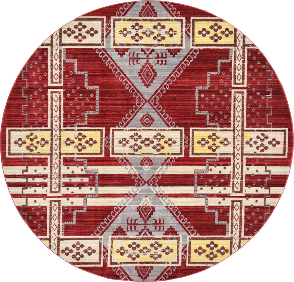 Lagoon Luxe Collection Area Rug -  Current Round Red  lifestyle 8