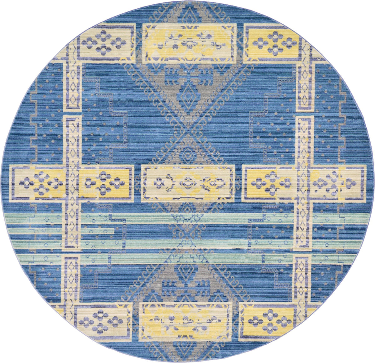 Lagoon Luxe Collection Area Rug -  Current Round Blue  lifestyle 9