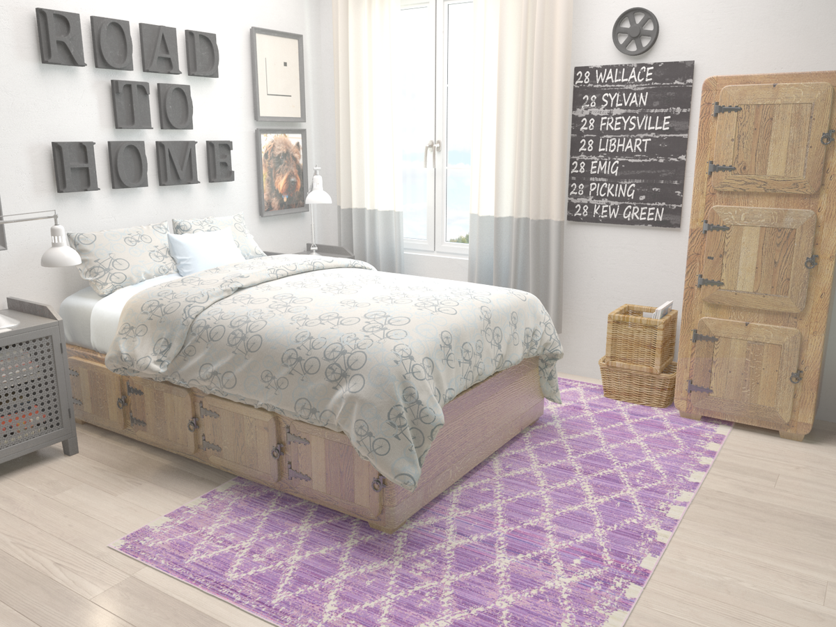 Lagoon Luxe Collection Area Rug -  Splash Rectangle Purple  lifestyle 3