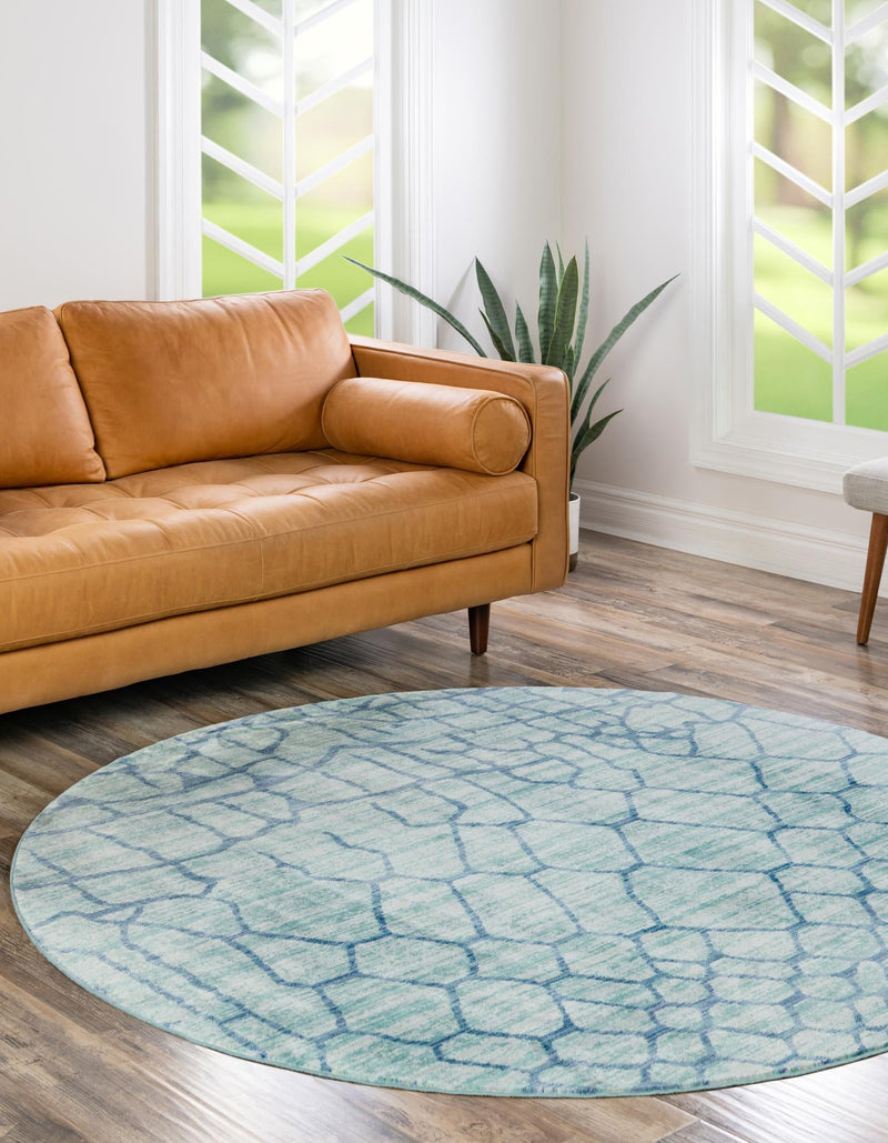 Lagoon Luxe Collection Area Rug -  Marina Round Light Blue  lifestyle 7