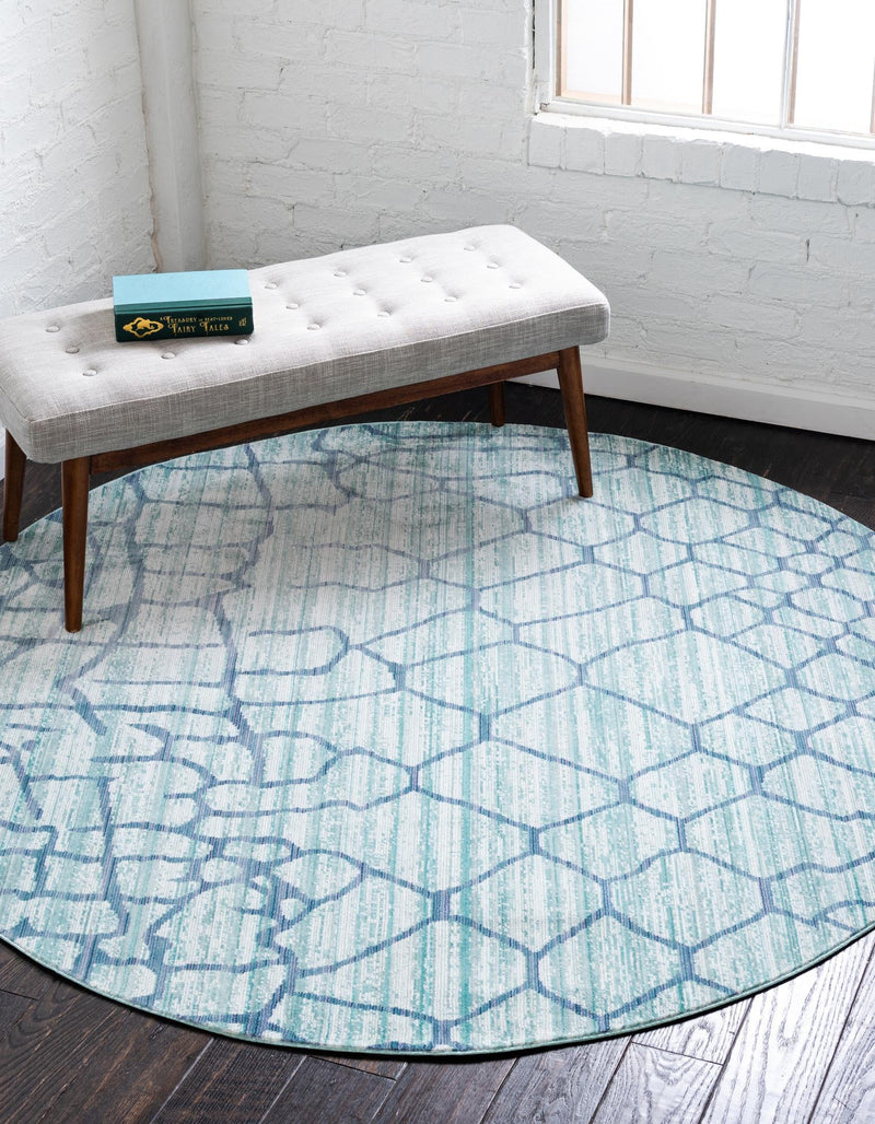 Lagoon Luxe Collection Area Rug -  Marina Round Light Blue  lifestyle 8