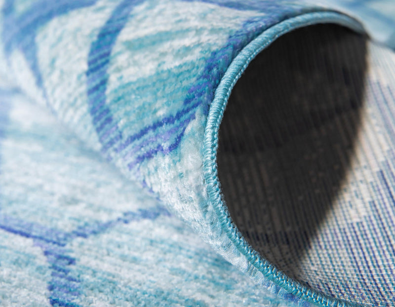 Lagoon Luxe Collection Area Rug -  Marina Round Light Blue  lifestyle 11