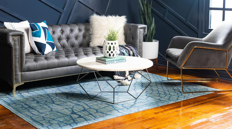 Lagoon Luxe Collection Area Rug -  Marina Rectangle Light Blue  lifestyle 5