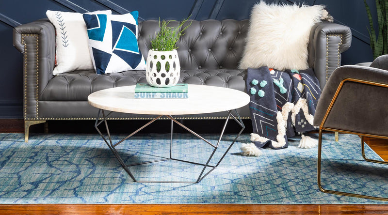 Lagoon Luxe Collection Area Rug -  Marina Rectangle Light Blue  lifestyle 6