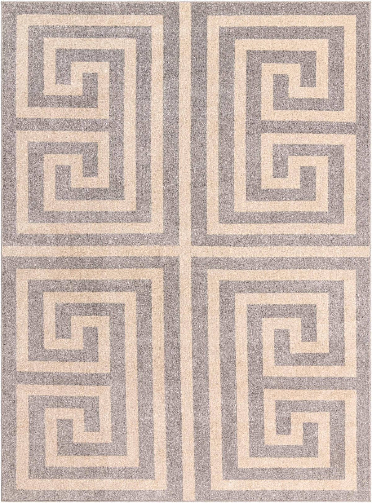 Aegean Labyrinth Collection Area Rug -  Mykonos Rectangle Gray Main
