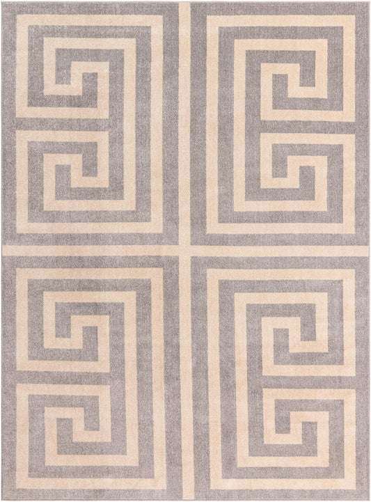 Aegean Labyrinth Collection Area Rug -  Mykonos Rectangle Gray Main