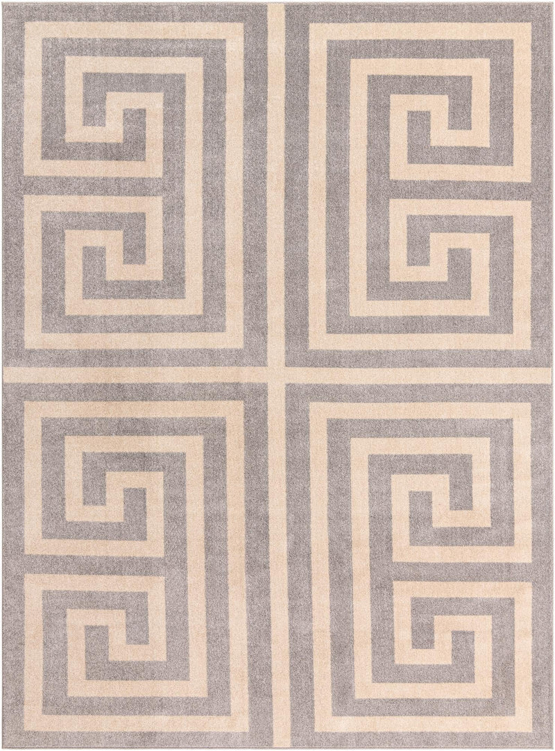 Aegean Labyrinth Collection Area Rug -  Mykonos Rectangle Gray Main