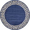 Aegean Labyrinth Collection Area Rug -  Santorini Round Navy Blue  lifestyle 37