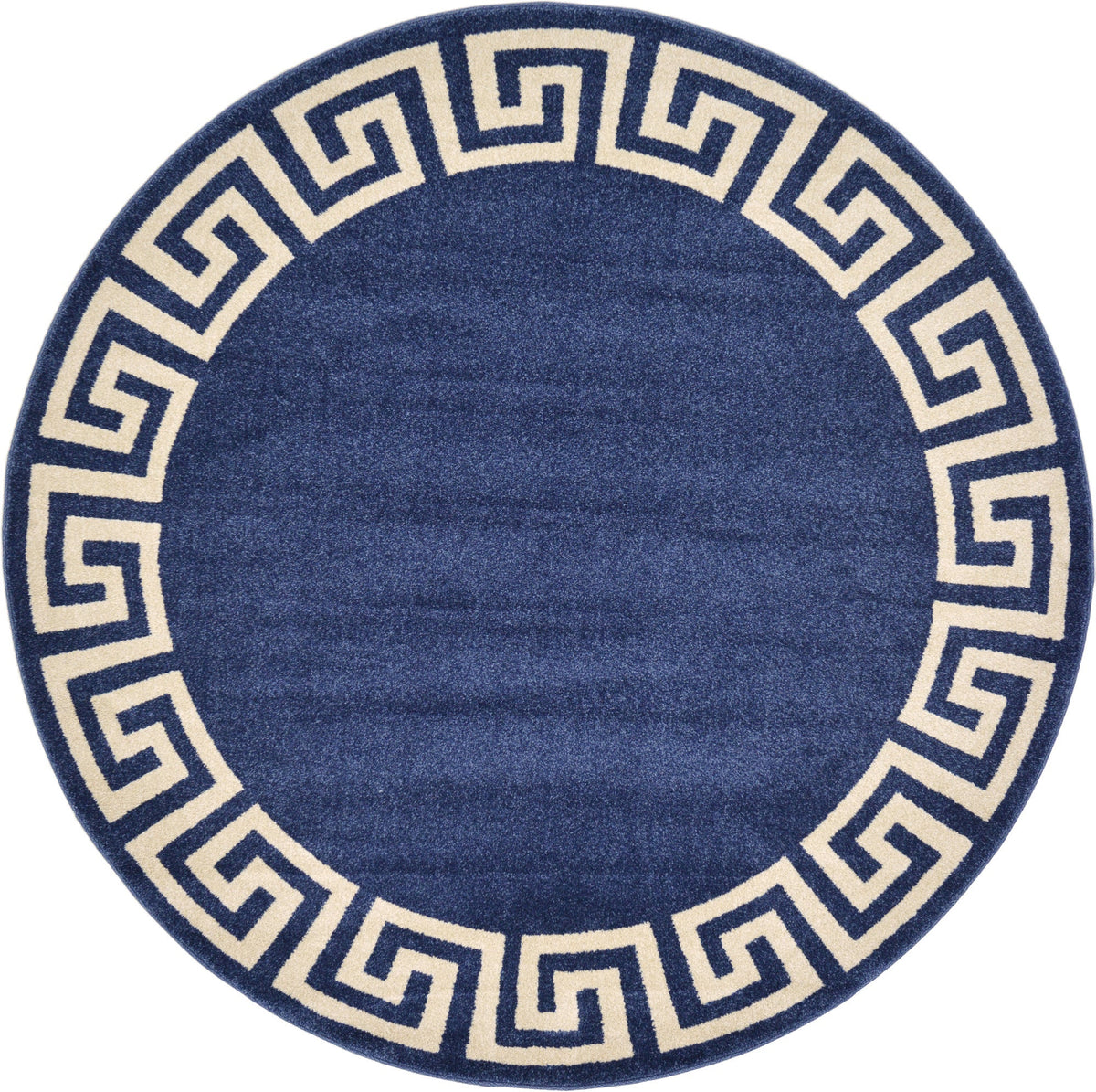 Aegean Labyrinth Collection Area Rug -  Santorini Round Navy Blue  lifestyle 37