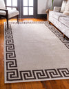Aegean Labyrinth Collection Area Rug -  Santorini Rectangle Beige and Brown  lifestyle 8