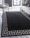 Aegean Labyrinth Collection Area Rug -  Santorini Rectangle Charcoal  lifestyle 9