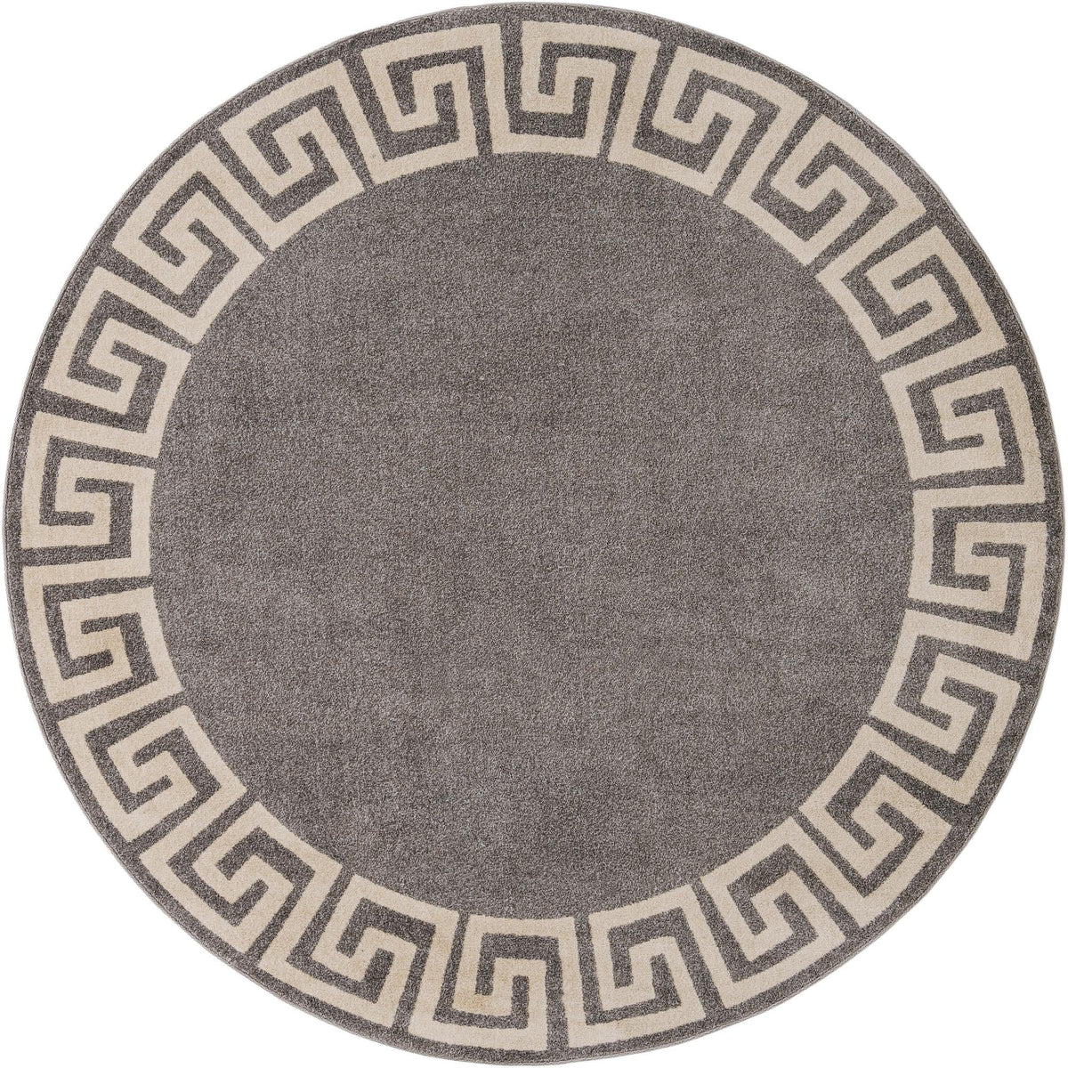 Aegean Labyrinth Collection Area Rug -  Santorini Round Gray  lifestyle 103