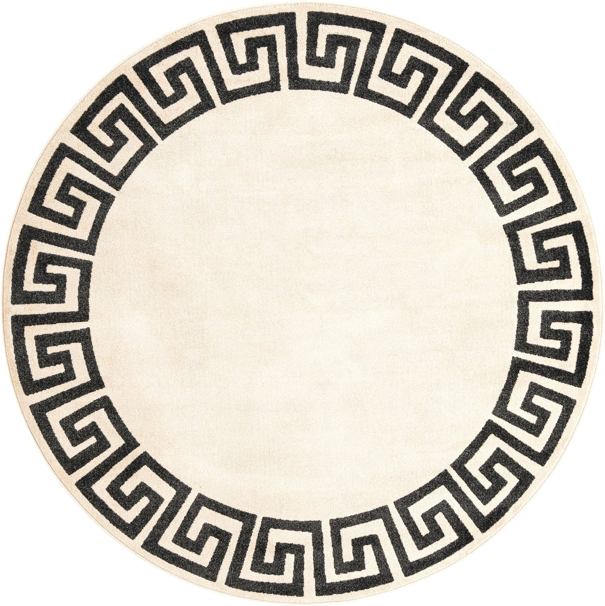 Aegean Labyrinth Collection Area Rug -  Santorini Round Beige and Gray  lifestyle 98