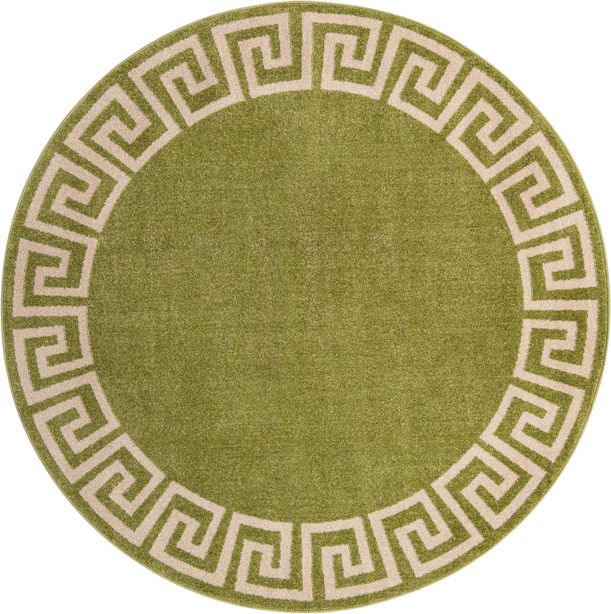 Aegean Labyrinth Collection Area Rug -  Santorini Round Light Green  lifestyle 39