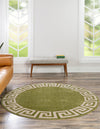 Aegean Labyrinth Collection Area Rug -  Santorini Round Light Green  lifestyle 44