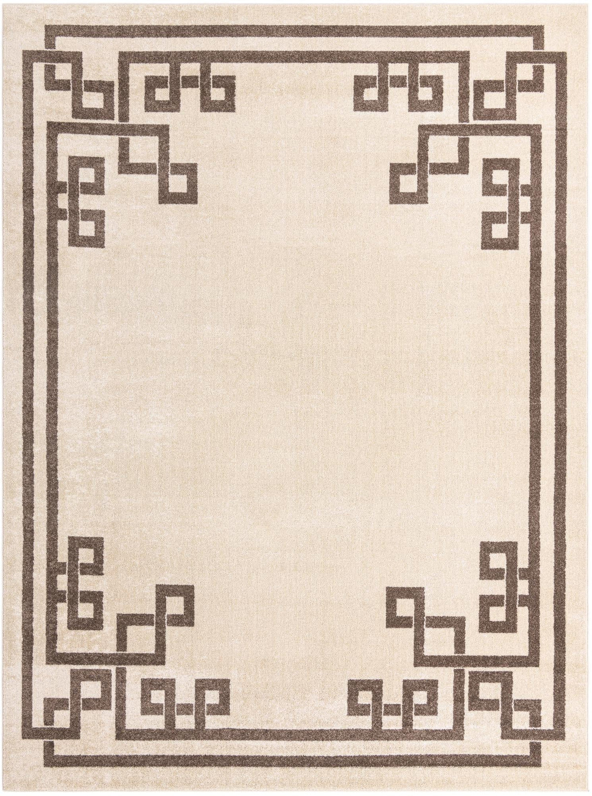 Aegean Labyrinth Collection Area Rug -  Rhodes Rectangle Beige and Brown  lifestyle 5