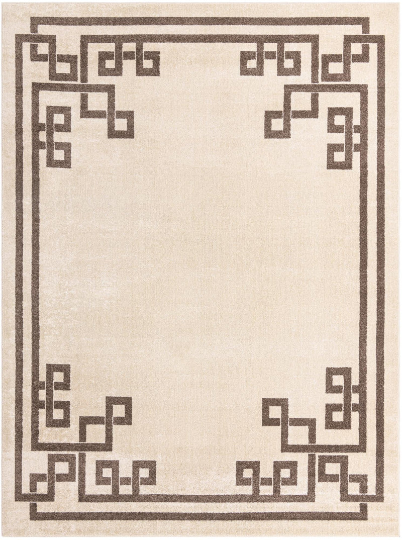 Aegean Labyrinth Collection Area Rug -  Rhodes Rectangle Beige and Brown  lifestyle 5