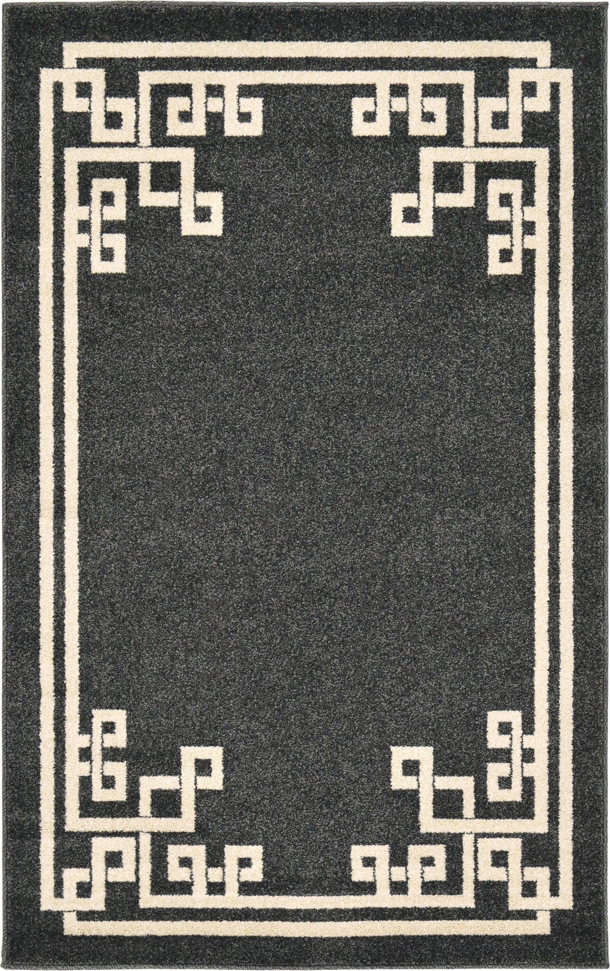 Aegean Labyrinth Collection Area Rug -  Rhodes Rectangle Black  lifestyle 2