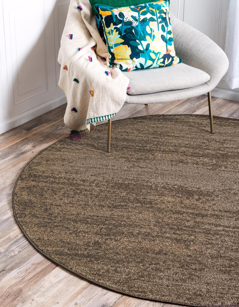 Studio Haven Collection Area Rug -  Gallery (Brown) Round Brown  lifestyle 35