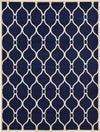 Lattice Gardens Collection Area Rug -  Foliagefield Rectangle Navy Blue Main
