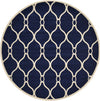 Lattice Gardens Collection Area Rug -  Foliagefield Round Navy Blue  lifestyle 11