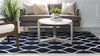 Lattice Gardens Collection Area Rug -  Foliagefield Rectangle Navy Blue  lifestyle 4