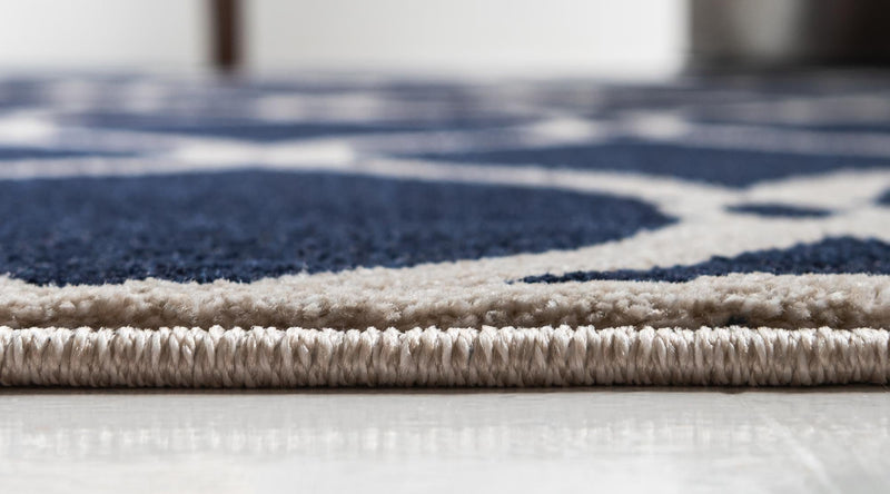 Lattice Gardens Collection Area Rug -  Foliagefield Rectangle Navy Blue  lifestyle 5