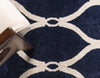 Lattice Gardens Collection Area Rug -  Foliagefield Rectangle Navy Blue  lifestyle 6